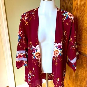 Burgandy Floral Kimono.  Amazon.